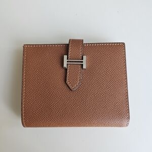 Brown Textured Wallet with Silver Buckle